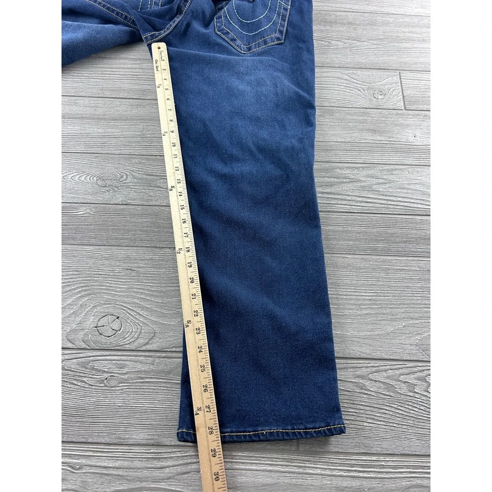 True Religion Ricky Relaxed Straight Dark Wash Jeans Blue 36 Mens
